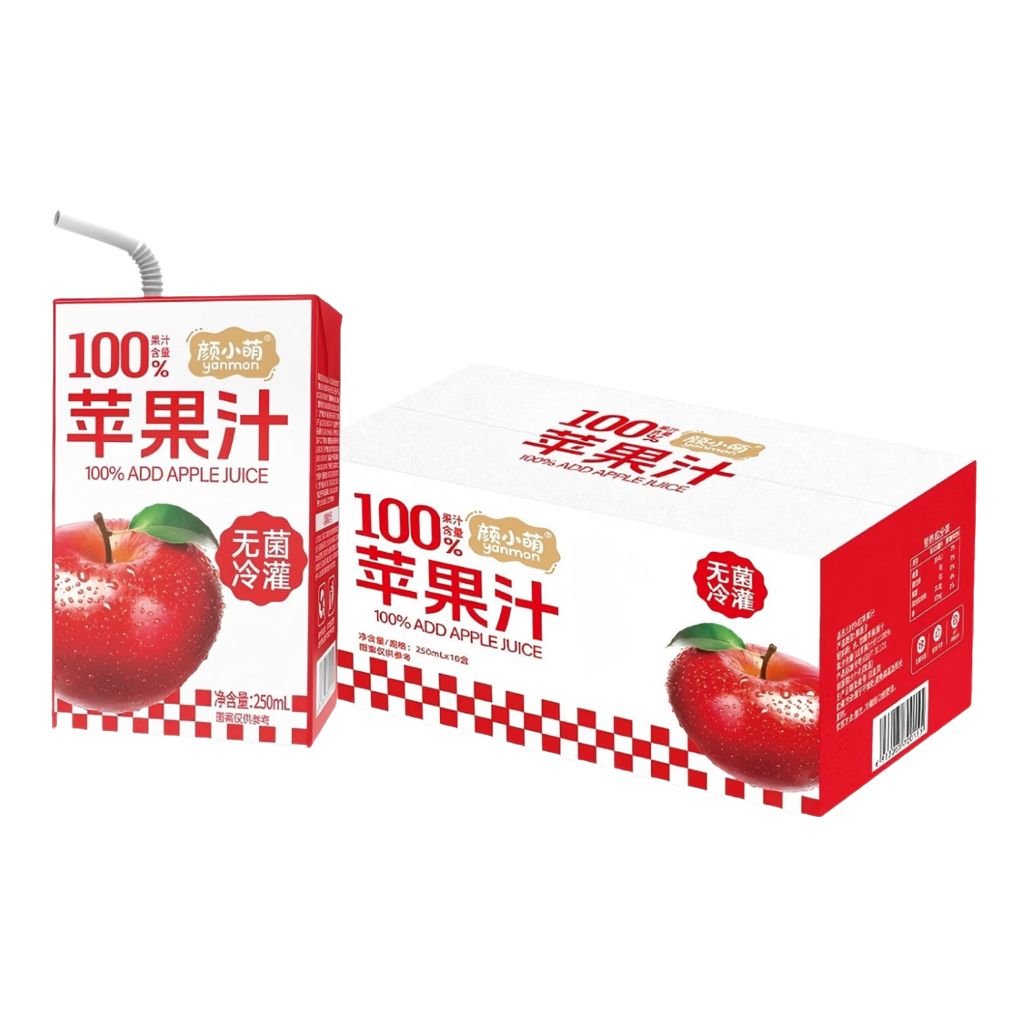 颜小萌椰子水250ml10盒苹果汁果汁喝饮料夏天饮料 苹果汁250ml*10盒