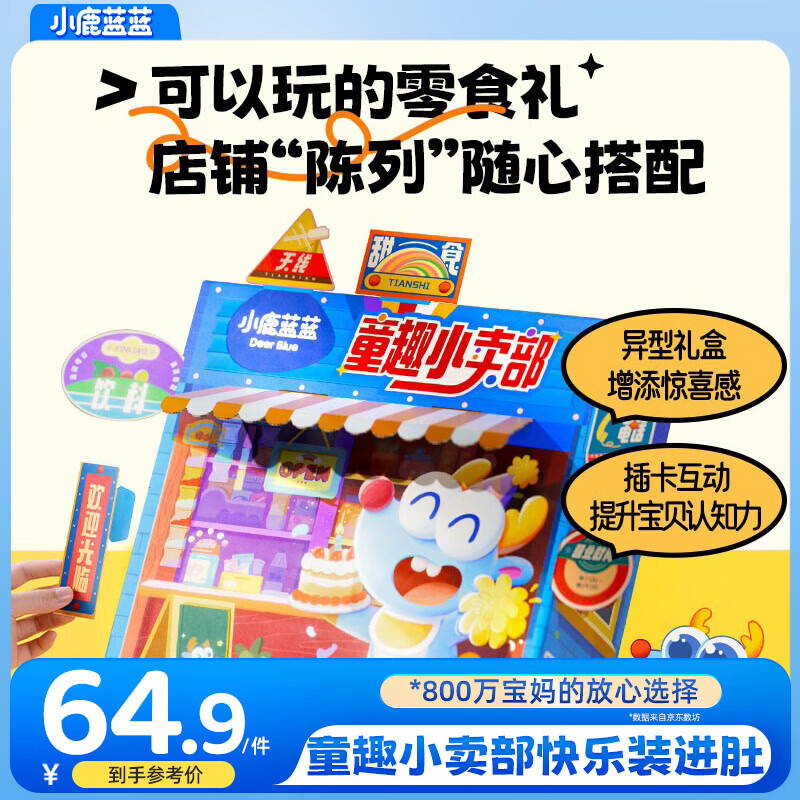 小鹿蓝蓝出去玩零食拎拎袋儿童零食巨型礼包六一儿童礼盒送礼赠小汽车 【童趣小卖部礼盒】1168g 京东折扣/优惠券