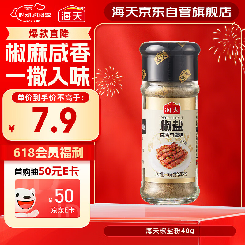 海天 椒盐粉 40g 烧烤煎炸 基围虾皮皮虾烧烤撒料蘸料