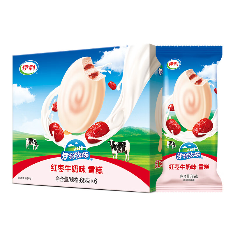 伊利牧场红枣牛奶味雪糕65克*6支