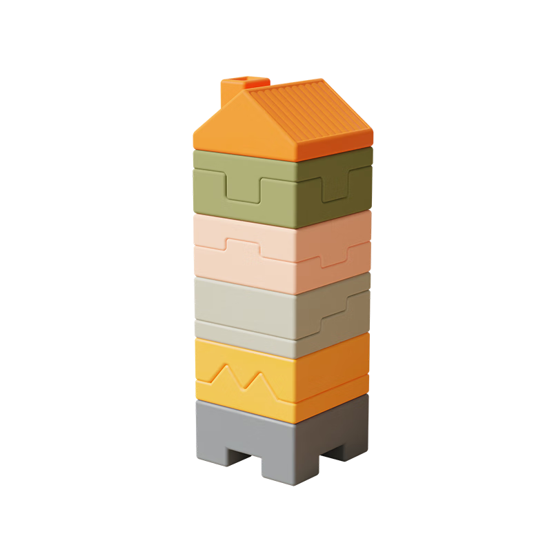 英氏（YEEHOO）婴儿软胶积木0-1岁叠叠乐早教桌面宝宝玩具可啃咬儿童生日礼物