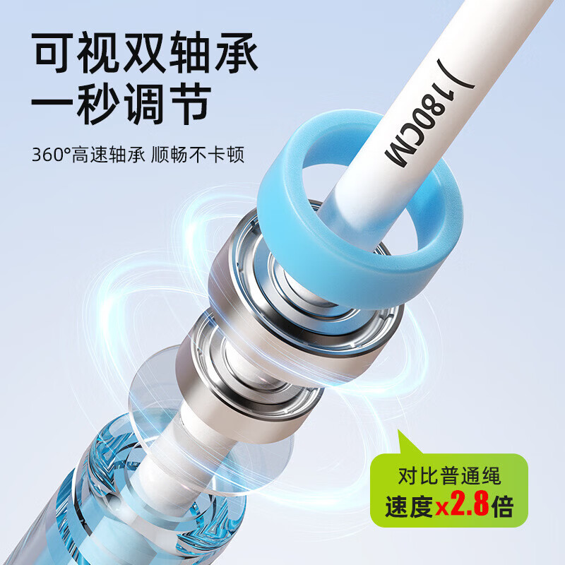 GERTHRON德国跳绳双轴承竞速分段式儿童小学生初中生初学专用胶绳可调 蓝色 双轴承