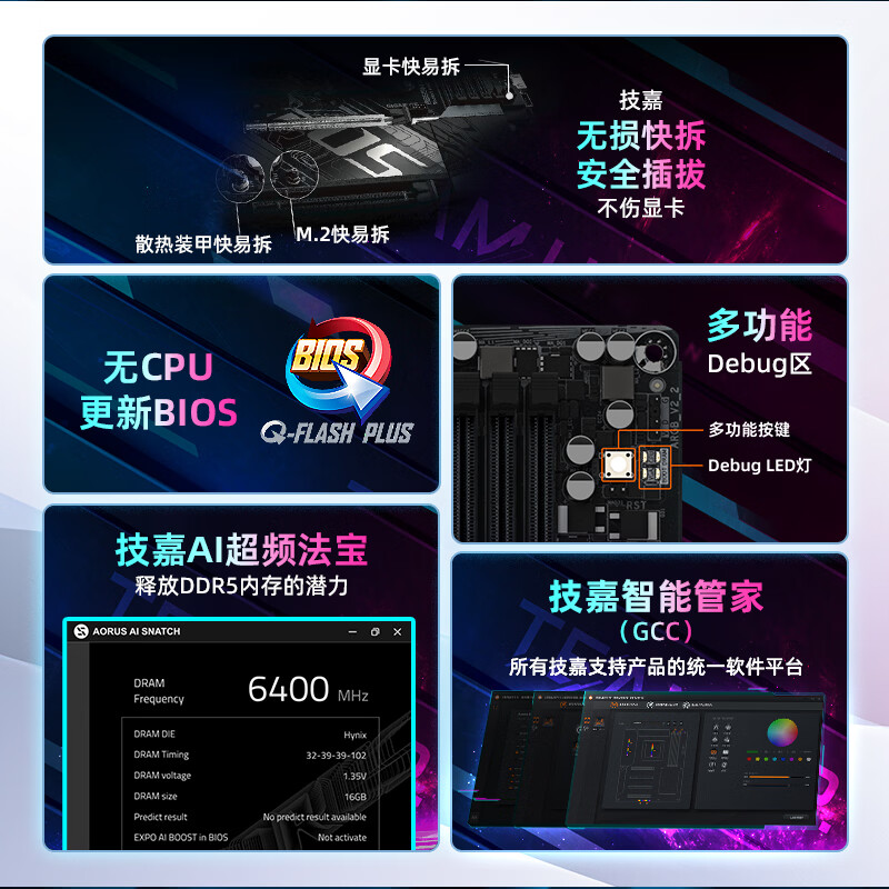 技嘉 小雕B850M AORUS ELITE WIFI6E DDR5 图 5