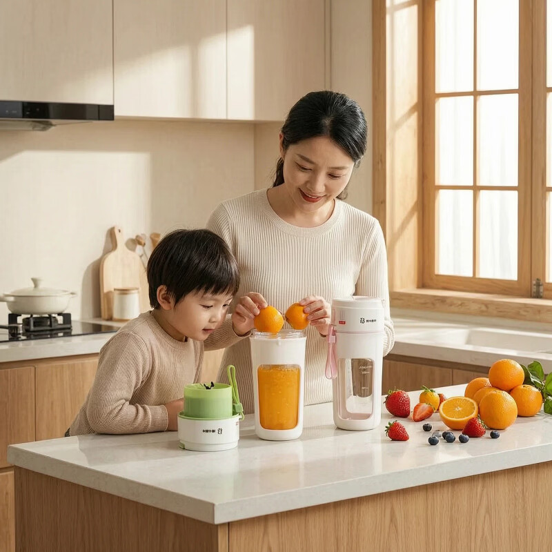 把卡把咔便携碎冰榨汁机无线车载榨汁多功能家用辅食破壁机健身代餐炸蔬果随身杯数显电动碎冰奶昔榨汁杯 橙色14刀数显碎冰+可拆洗吸管