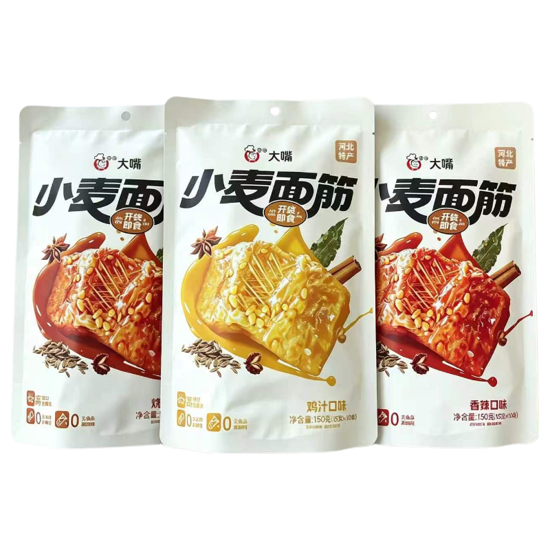 大嘴即食非油炸素鲜卤熟品网红休闲解馋追剧办公卤味零食 烧烤味15g*10袋
