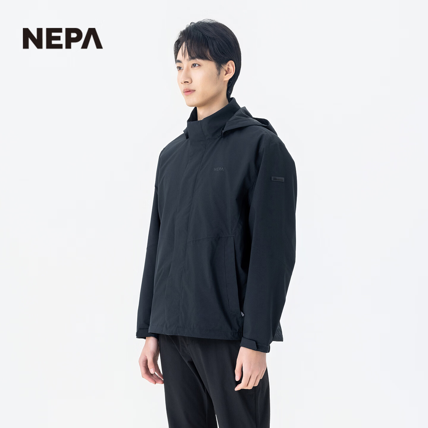NEPA耐葩26春夏新品户外男士可拆卸连帽夹克防水防风冲锋衣7M10509 油墨藏青 M03 3XL 190/112B(120)