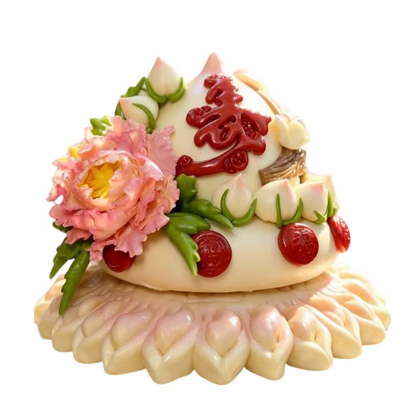 颂尚福花馍馍礼盒非遗花饽饽花馒头祝寿生日端午蛋糕礼物（可咨询定制） 生日花饽饽蛋糕塔4600g
