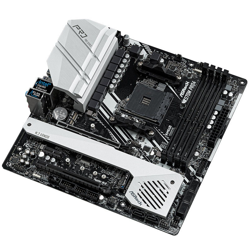 华擎（ASRock）X570M Pro4主板 支持 CPU 5900X/5800X/5600X/3700X（AMD X570/AM4 Socket）