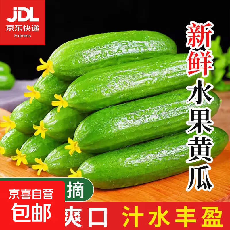 【超市品质】山东新鲜水果黄瓜嫩青瓜生吃蘸酱生鲜蔬菜减肥搭配 山东水果黄瓜带箱6斤净重 5.7斤 带箱