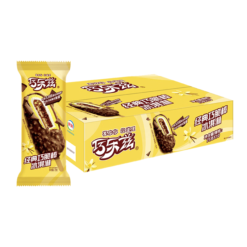 伊利巧乐兹巧脆棒巧克力味75克*10支冰淇淋