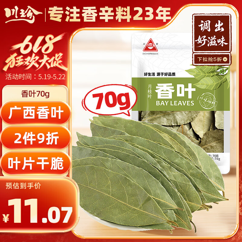川珍香叶70g袋装 广西月桂叶炖肉烧卤料火锅底料家庭商用调料香辛料