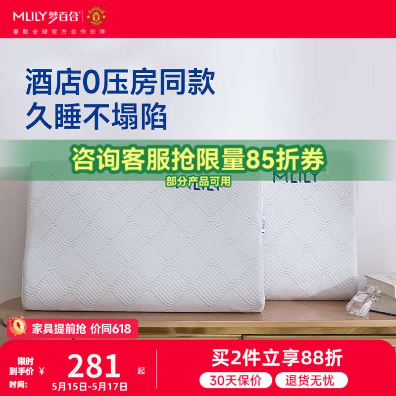 梦百合记忆枕 五星酒店零压太空记忆棉枕头单人护颈加大枕芯 单只 五星酒店零压记忆枕