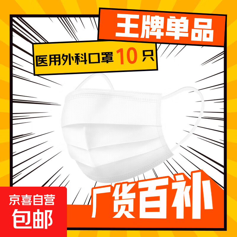 一次性医用外科口罩三层防护灭菌级成人外科防病毒细菌雾霾防风 成人【外科灭菌级】白色10只