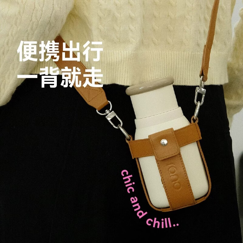乐序rano保温杯女生大容量陶瓷内胆便携保冷水杯菇菇杯高颜值七夕礼物 下班高手-粉【陶瓷内胆】500ml