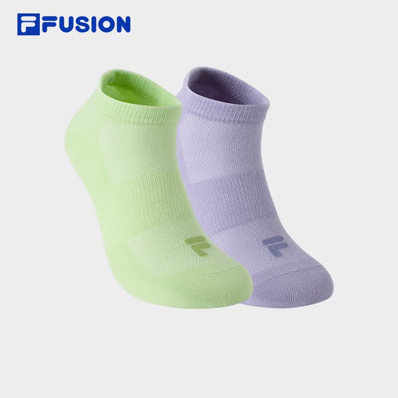 FILA FUSION斐乐潮牌情侣款浅口袜2026秋新款舒适休闲运动袜短袜 星花绿-LG M