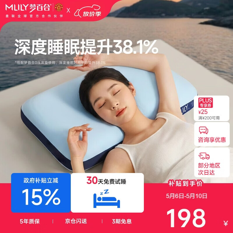 梦百合（MLILY）成人枕头枕芯护颈枕颈椎枕记忆棉学生宿舍记忆枕礼盒装快充深睡枕