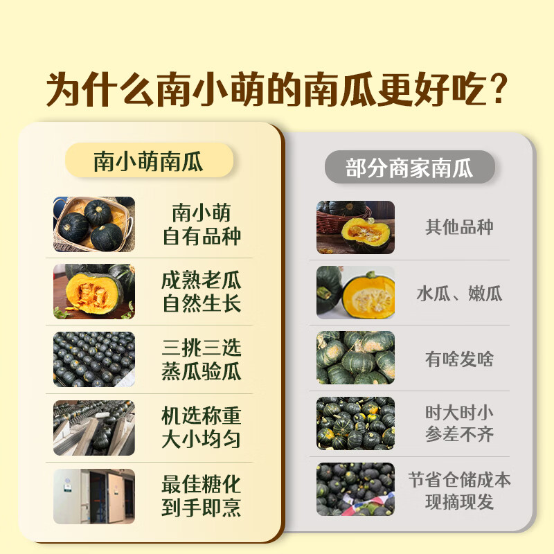 南小萌甜墩墩贝贝南瓜板栗小南瓜正宗板栗味贝贝早餐宝宝辅食 净重 2.2斤 家庭小份装