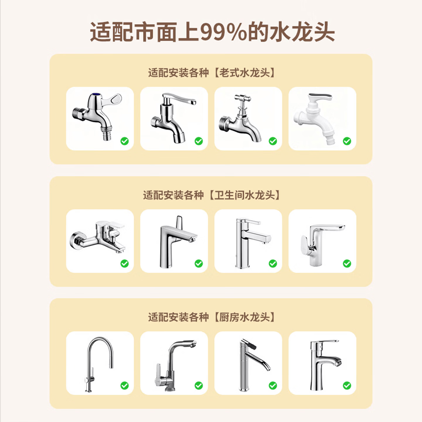德思克净水器水龙头过滤器家用自来水滤水器直饮前置过滤器厨房卫生间通用除水垢除余氯双出水可清洗滤芯 1机6芯【6年免换芯】超滤直饮_进口活性炭