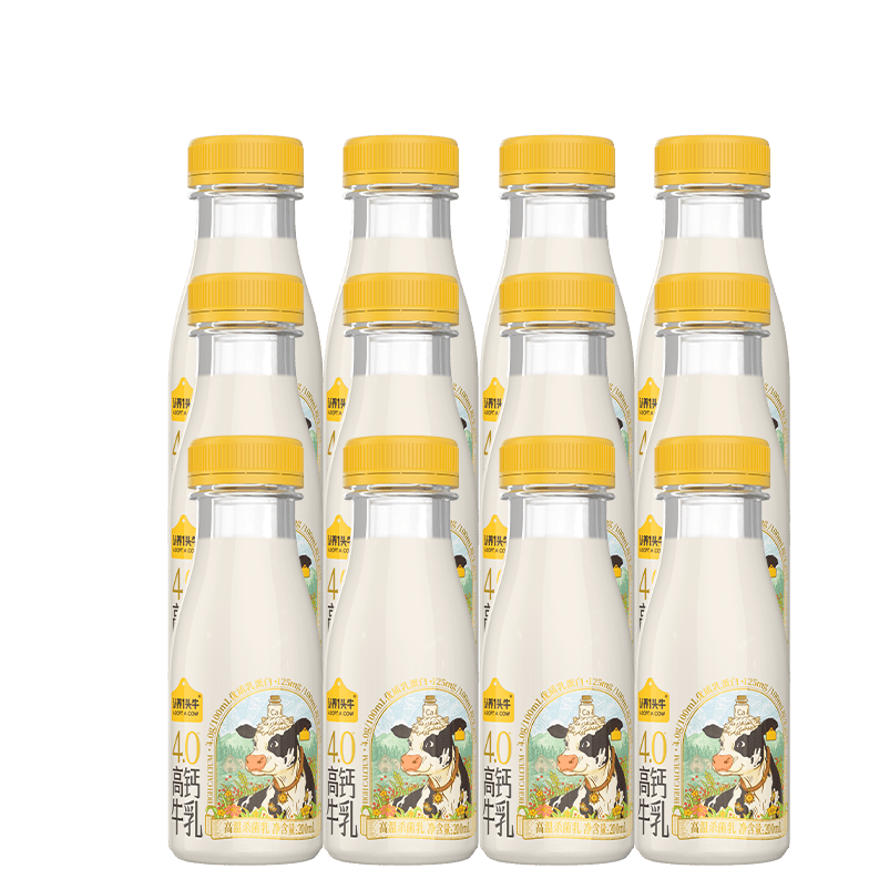认养一头牛低温奶4.0蛋白高钙牛乳 冷藏新鲜牛奶高钙牛乳 优质好营养 【4.0高钙】4.0高钙牛乳200ml*12瓶