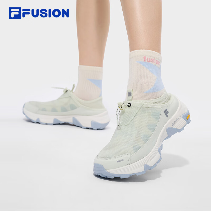 FILAComo Y丨FUSION 斐乐女鞋户外鞋半拖鞋夏季透气一脚蹬穆勒鞋子 金丝雀绿-CA 38.5