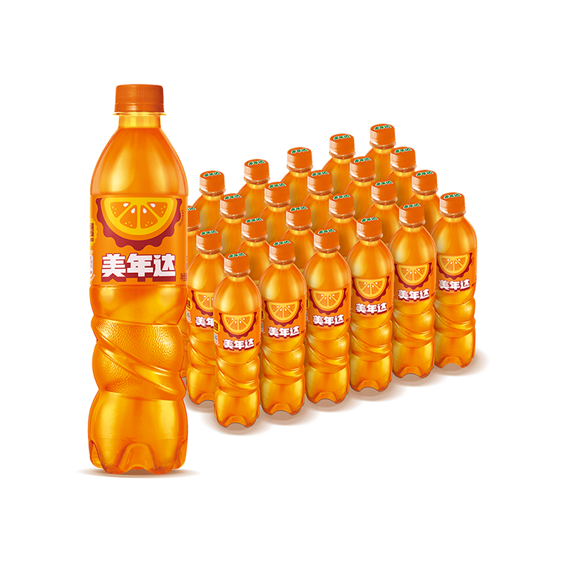 百事可乐美年达 Mirinda 橙味汽水碳酸饮料500ml*24瓶 整箱装 包装随机