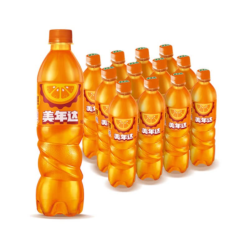 百事可乐美年达 Mirinda 橙味汽水碳酸饮料500ml*12瓶 整箱装 包装随机