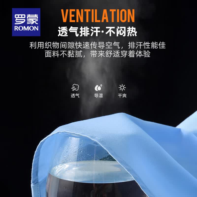 罗蒙商务休闲短袖衬衫男士翻领高端冰丝上衣中青年职业正装薄款白衬衣 灰色 无口袋 42