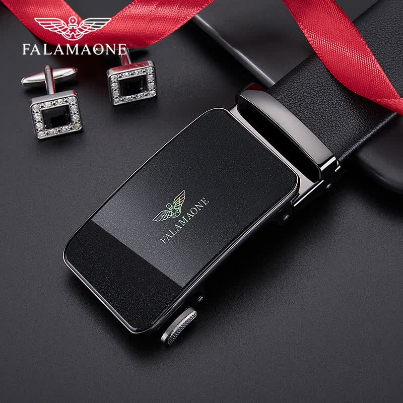 FALAMAONE法莱阿玛尼男士皮带男真皮自动扣腰带高端头层牛皮生日礼物送男友 520限定礼盒|时尚枪色|PD871 110cm -140cm默认随机(可修剪) FALAMAONE法莱阿玛尼男士皮带男真皮自动扣腰带高端头层牛皮生日礼物送男友 520限定礼盒|时尚枪色|PD871 110cm -140cm默认随机(可修剪)