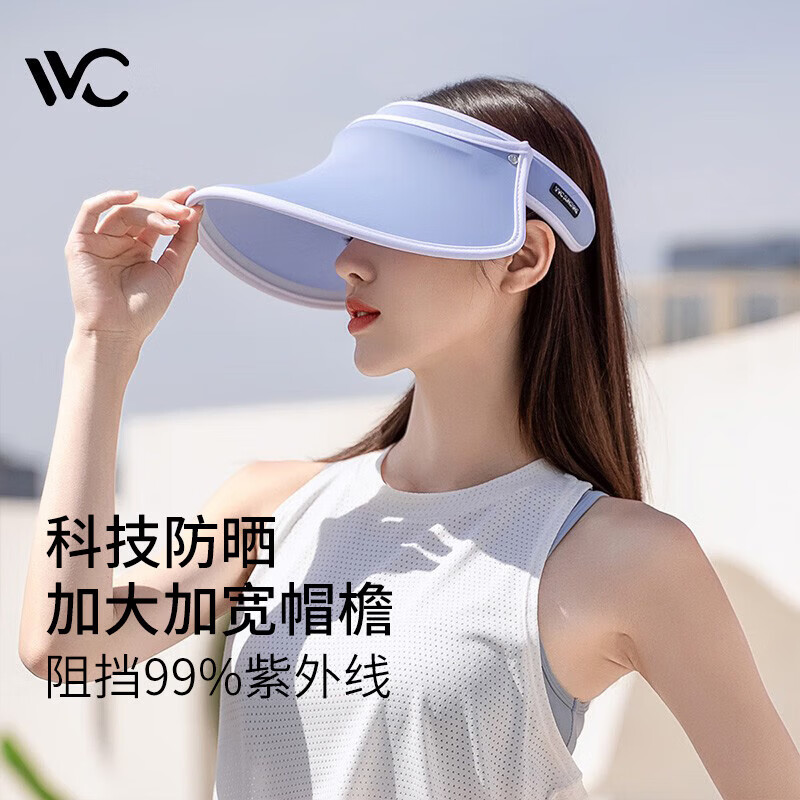 VVC遮阳帽夏季女亲子户外骑行太阳帽女神帽遮脸防紫外线防晒帽ZT 【青春款】灰度蓝 可调节