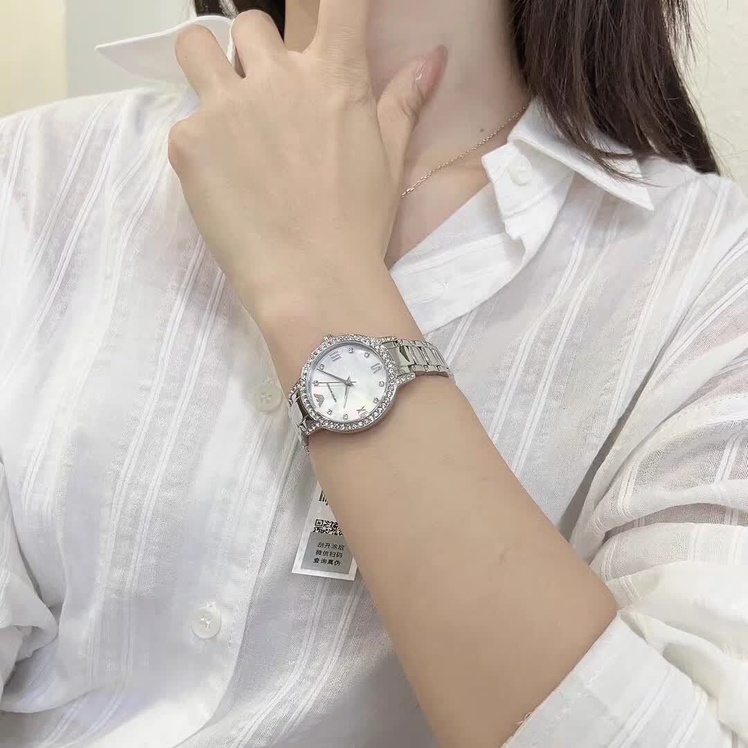 ARMANI EXCHANGE满天星手表女时尚轻奢正品石英女表 AR11484满天星银色 32mm