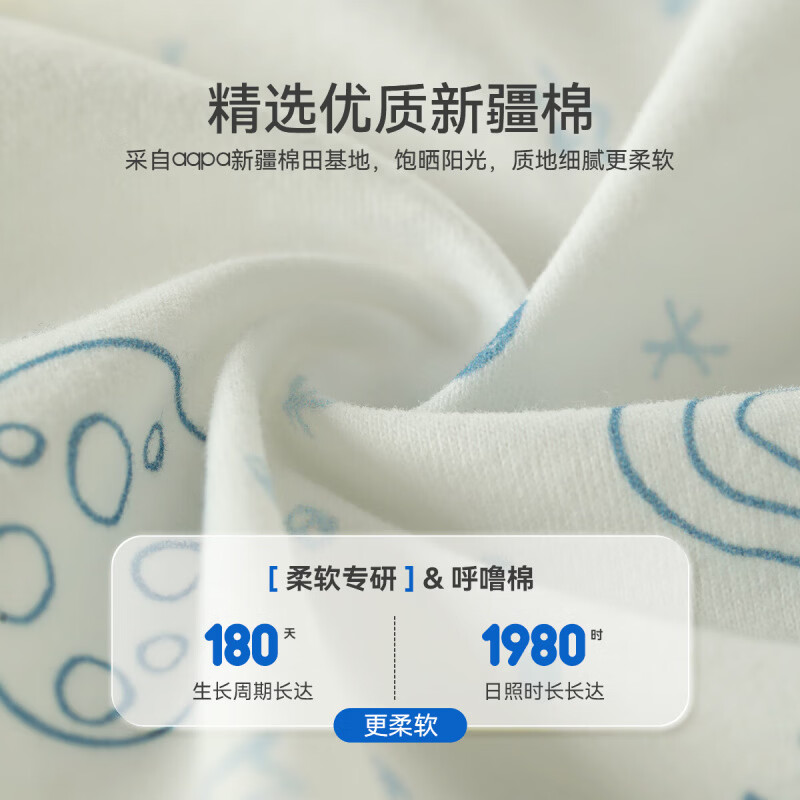 aqpa【新疆棉】肚兜婴儿连体衣夏季纯棉吊带包屁衣男女宝宝三角爬服 星际之旅（蓝调） 66cm
