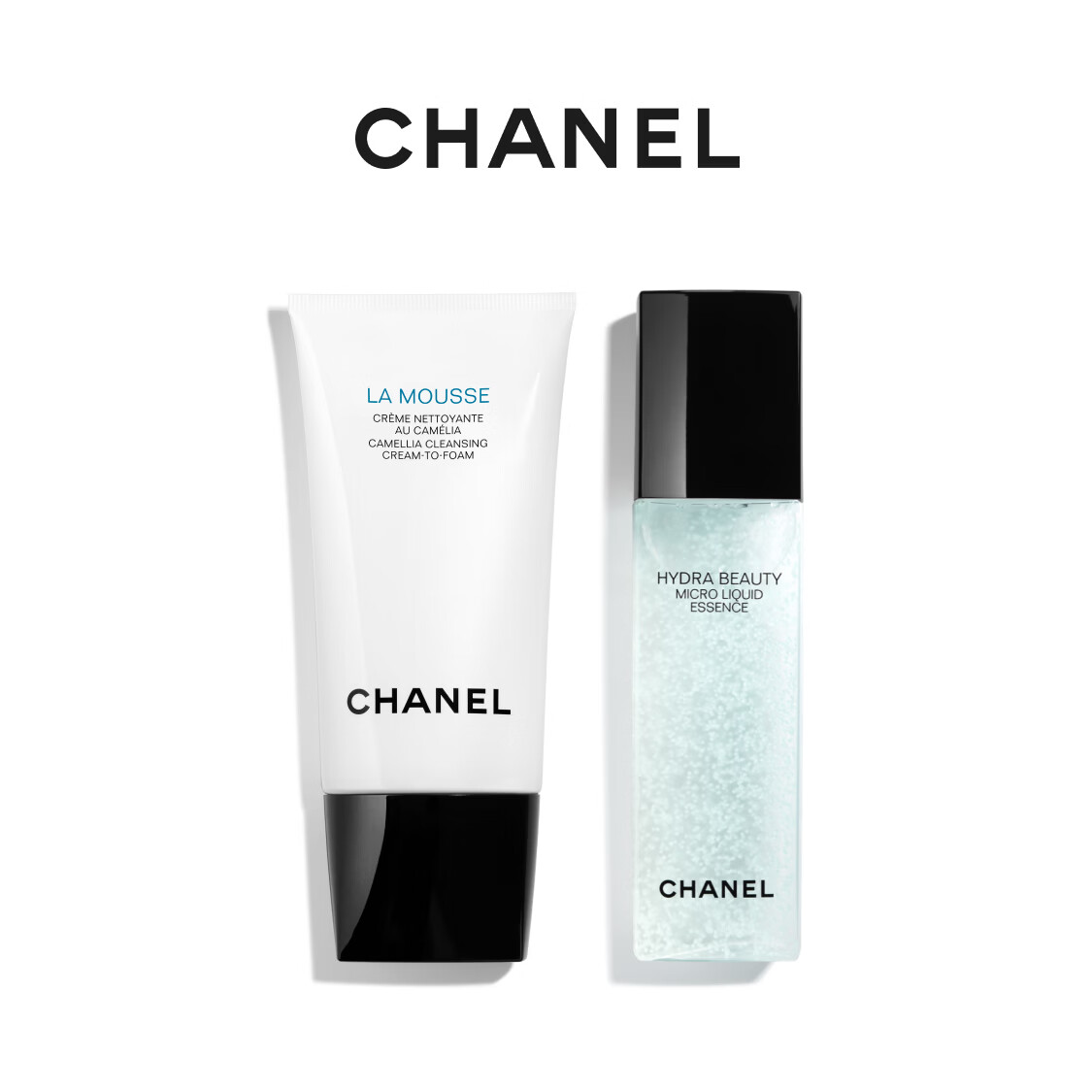 CHANEL【官方正品】香奈儿山茶花润泽明星套装 保湿护肤品礼盒 生日礼物 洁面乳150ml+微精华水150ml