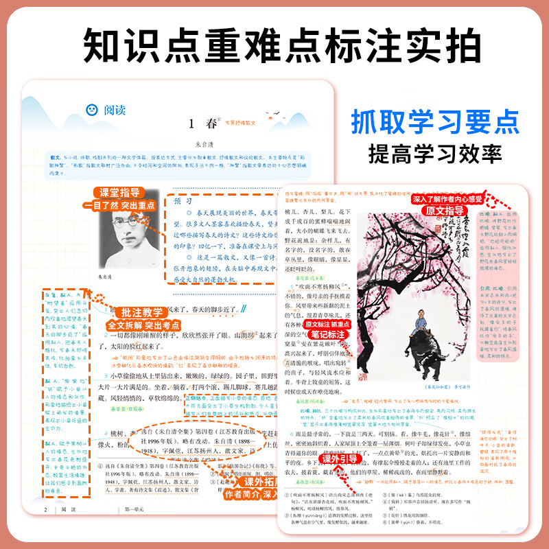 2026秋 初中教材笔记语文数学英语物理课堂笔记教材帮手同步辅导书七八九年级上册可选 七年级上册 语文【人教版】