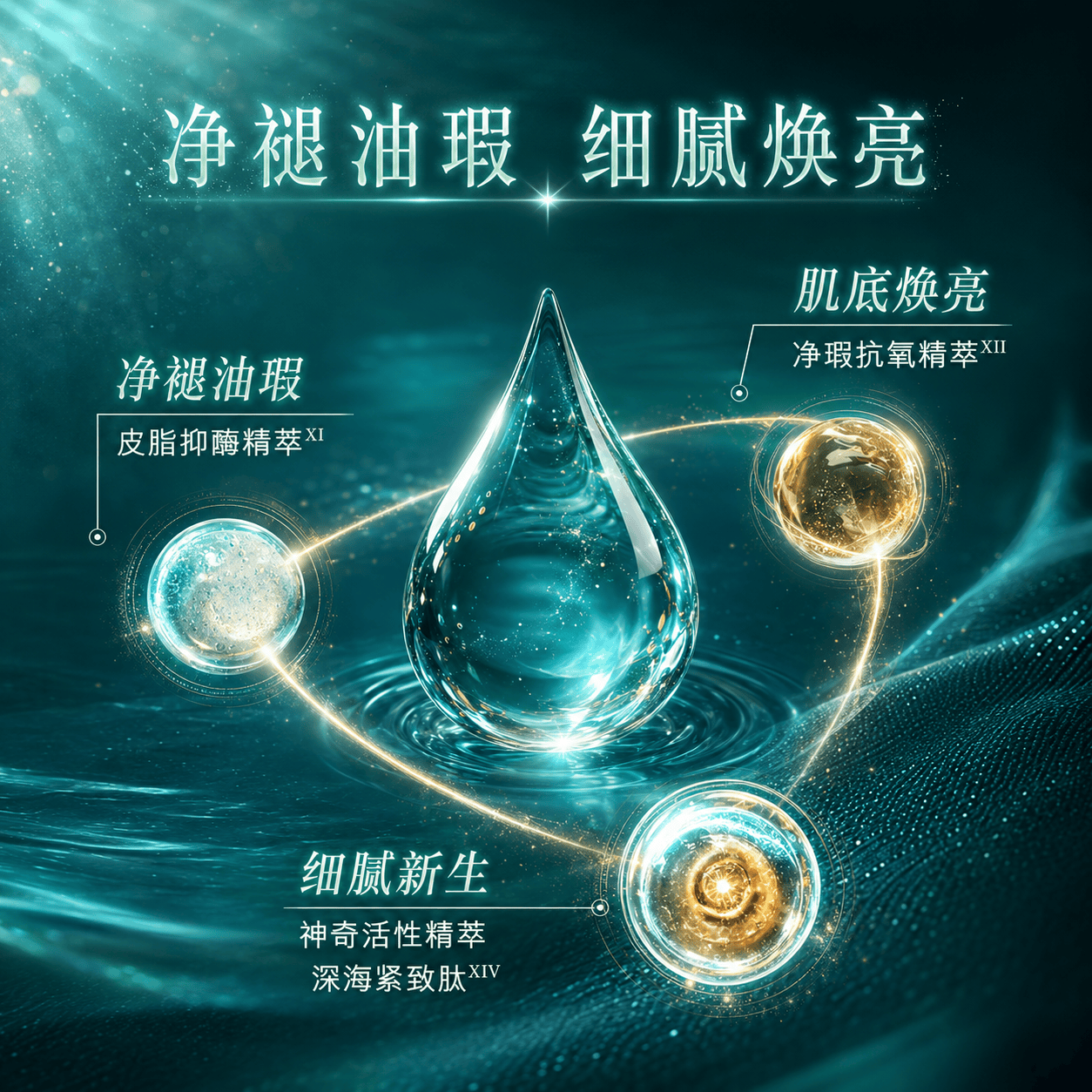 海蓝之谜（LA MER）精粹水身体霜精粹乳浓缩精华面霜眼霜套装送女闺蜜妈妈礼物 海蓝之谜油皮水+乳+面霜 送礼盒礼袋