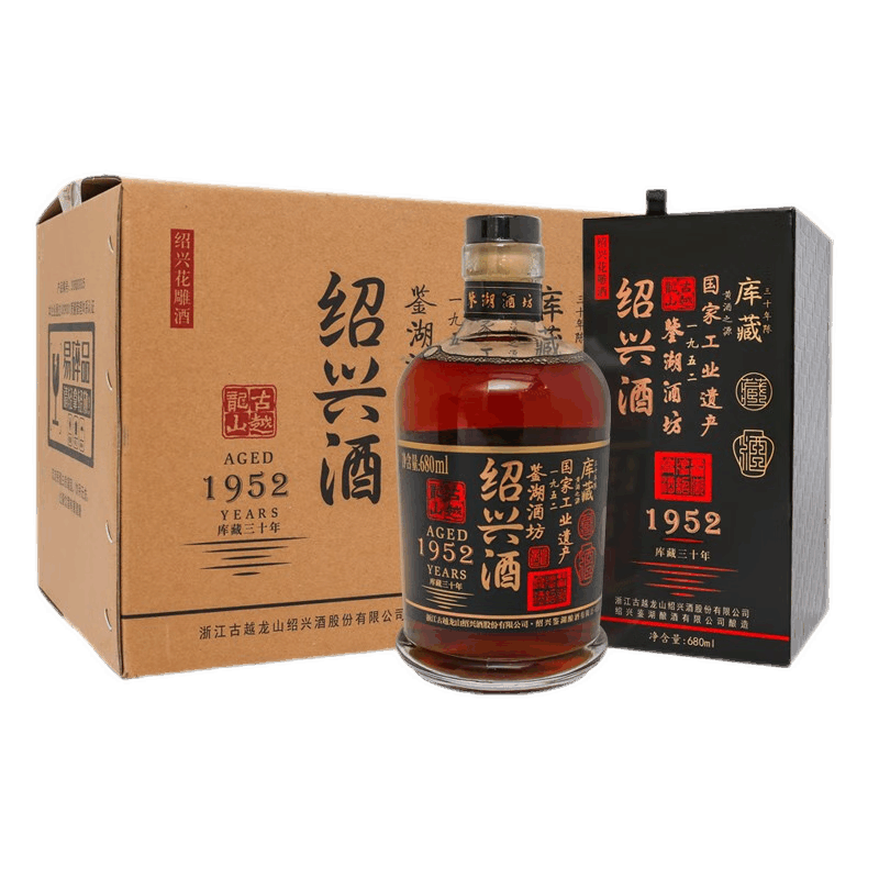 古越龙山【古越龙山】绍兴黄酒 1952库藏三十年鉴湖酒坊680ml*6 15度