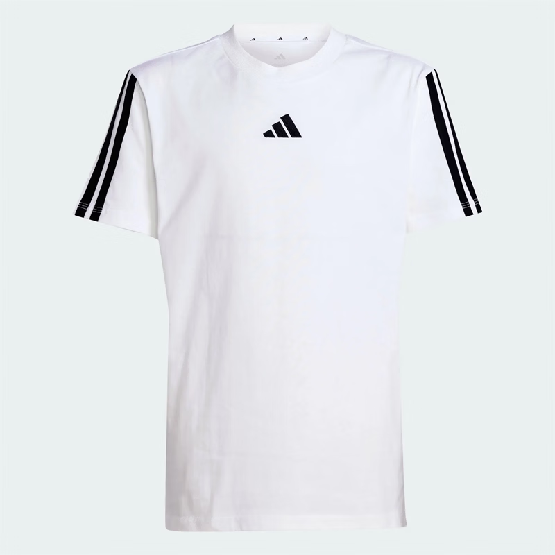 阿迪达斯（adidas）童装26夏男女大童时尚百搭圆领亲肤纯棉运动休闲短袖T恤JD6488 白/黑色 JD6488 152 建议身高152cm