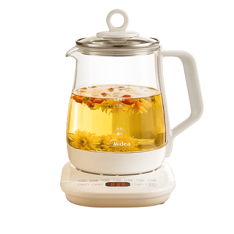美的（Midea）养生壶 1.5L全自动煮茶壶 花茶壶烧水壶12h恒温11档控温 母婴316L材质电热水壶煮茶器MK-YSP1508