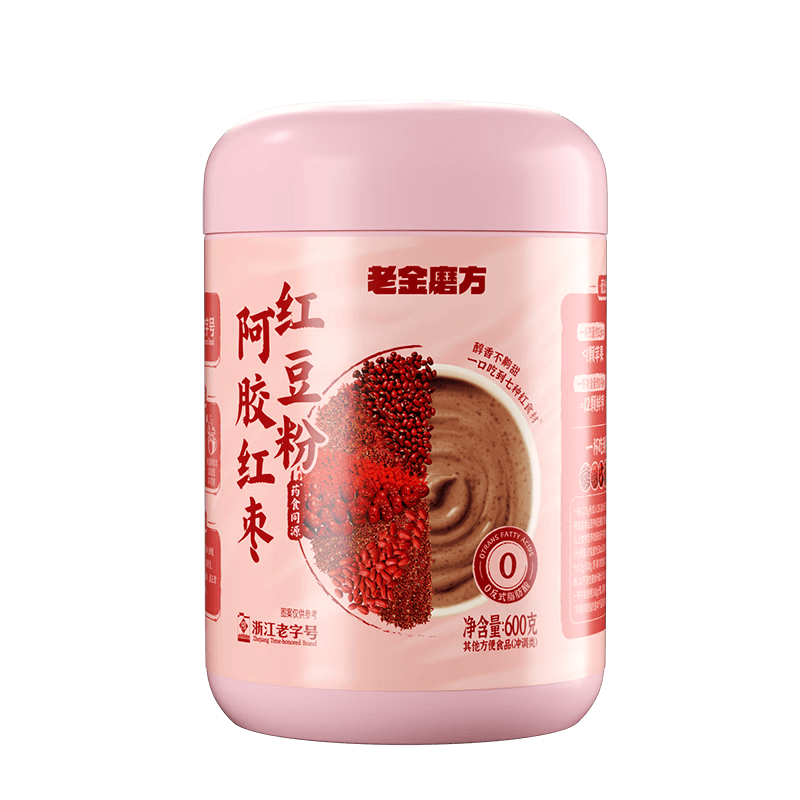 老金磨方经典黑芝麻糊700g+阿胶红枣红豆粉600g
