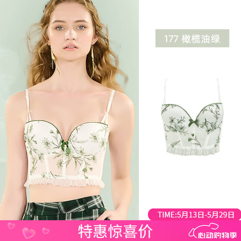 Gainreel歌瑞尔高颜值蕾丝小胸内衣女聚拢防下垂收副乳上托侧收有型小胸衣文胸罩 177 小胸衣 75B