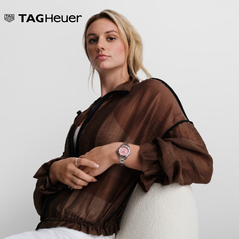 泰格豪雅【母亲节礼物】TAG Heuer泰格豪雅竞潜系列粉色表盘太阳能钻石 WBP1318.BA0005