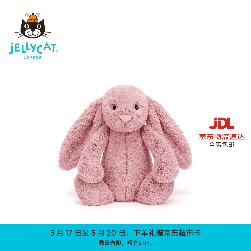Jellycat害羞粉色郁金香邦尼兔动物毛绒玩偶公仔娃娃送礼520礼物 害羞粉色郁金香邦尼兔 Medium