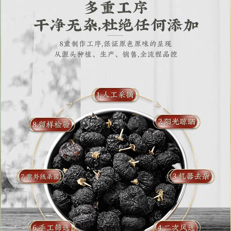 胖东来同款特级黑枸杞野生品质强肾养生中药材免洗无硫泡水茶饮 1罐【日常装净重100克】 200g*1罐