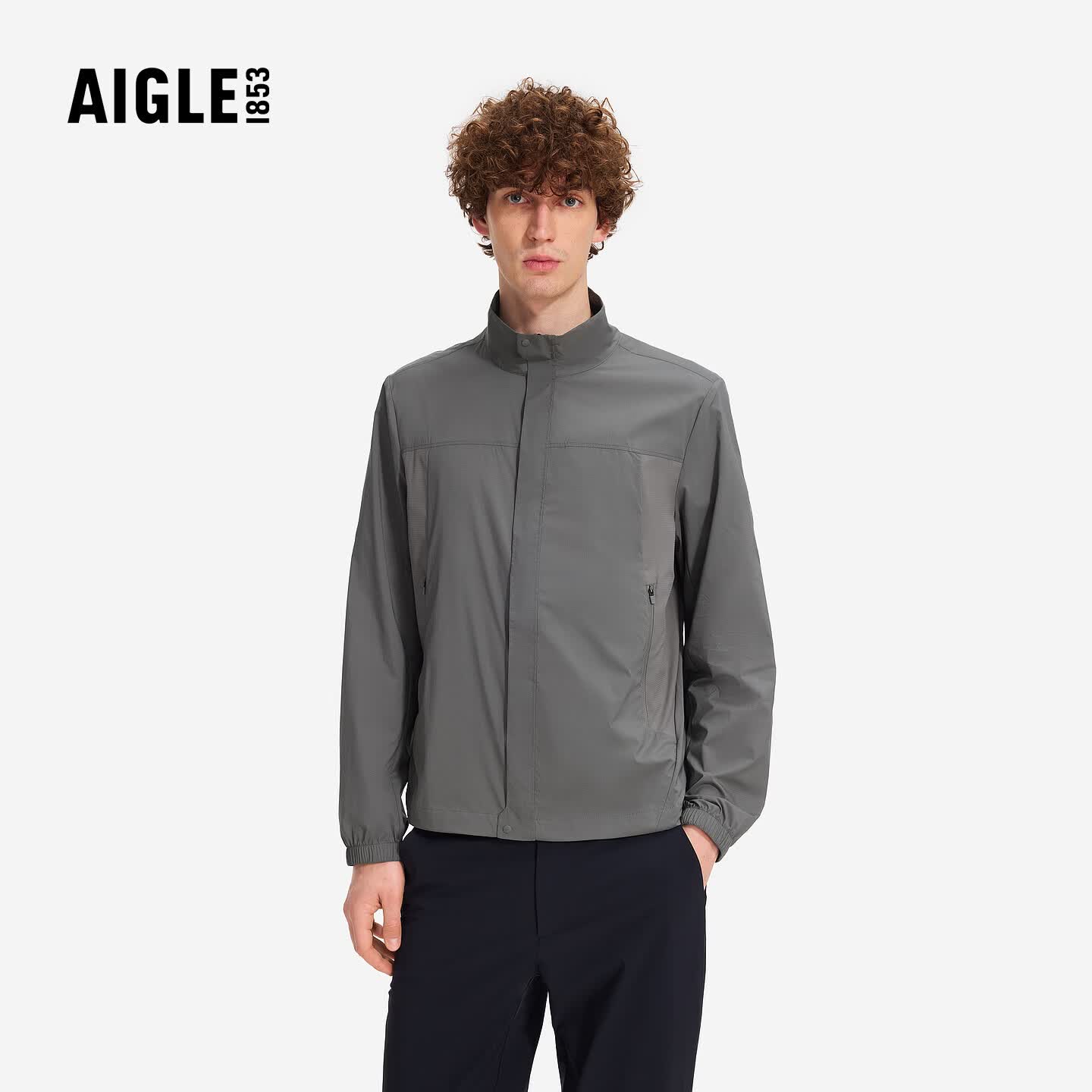 AIGLE艾高男士外套防泼水凉感防晒超轻夹克上衣26年春季新品 石像灰 BU271 M (175/92A)