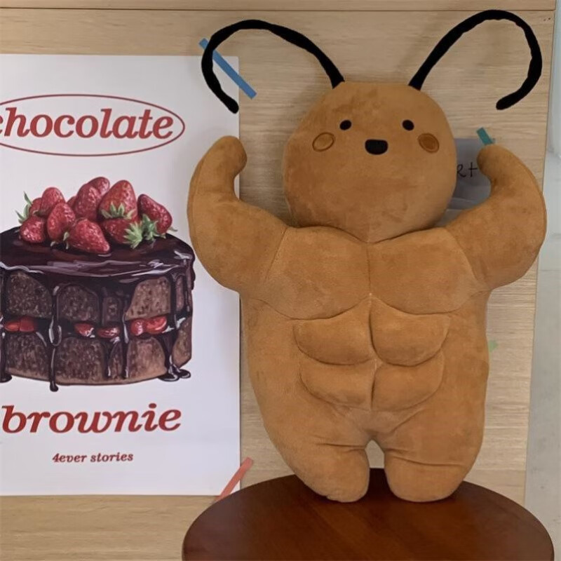 可爱南方小强毛绒玩具娃娃创意公仔搞怪玩m 小强【4块腹肌】58cm高