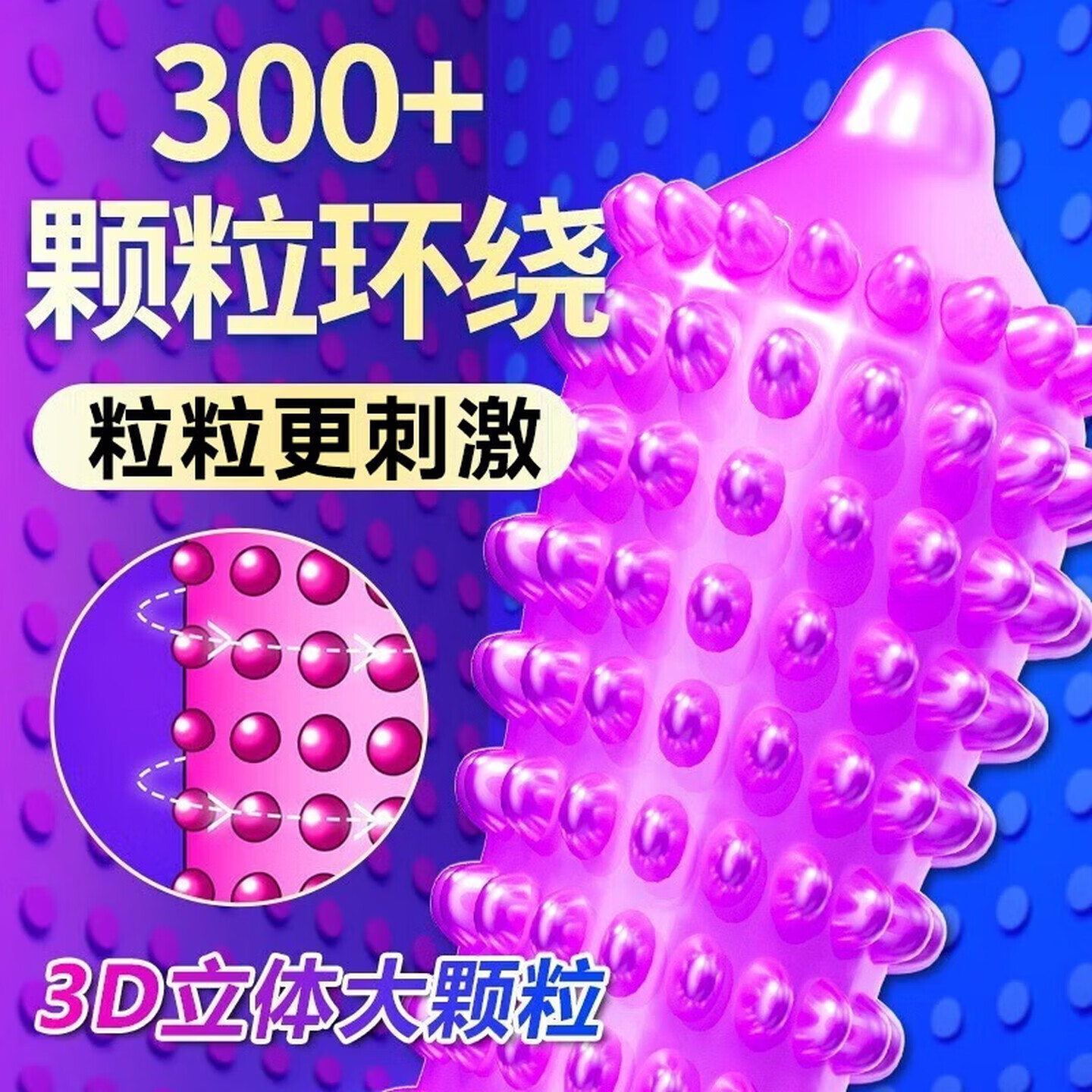 杰士邦情趣大颗粒避孕套带刺狼牙棒女性秒喷套套安全套延时高嘲液狼牙套 【颗粒爆爽会喷水-12只】纯大颗粒刺套组合