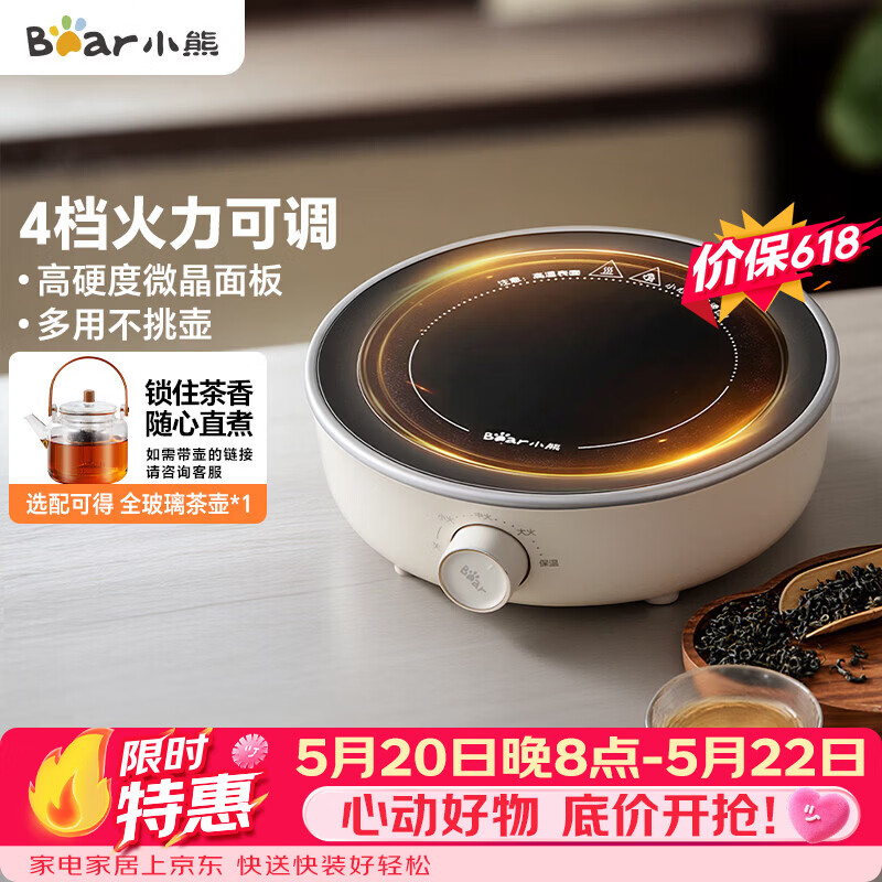 小熊（Bear）【价保618】迷你电陶炉 煮茶器煮茶炉煮茶壶 养生围炉煮茶老白茶黑茶花茶泡茶不挑器具 DTL-J13N3