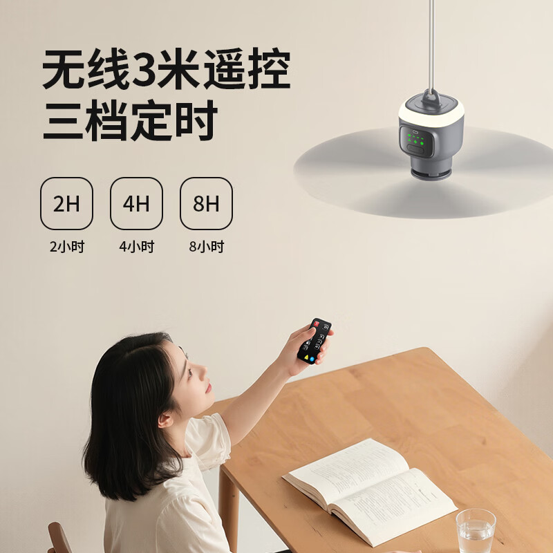 细萌户外便携静音USB充电风扇露营轻音电风扇 亲子露营帐篷小吊扇超长续航 防夹手保护妈宝口碑选择 细萌户外风扇【露营/野餐/居家】 12000mAh