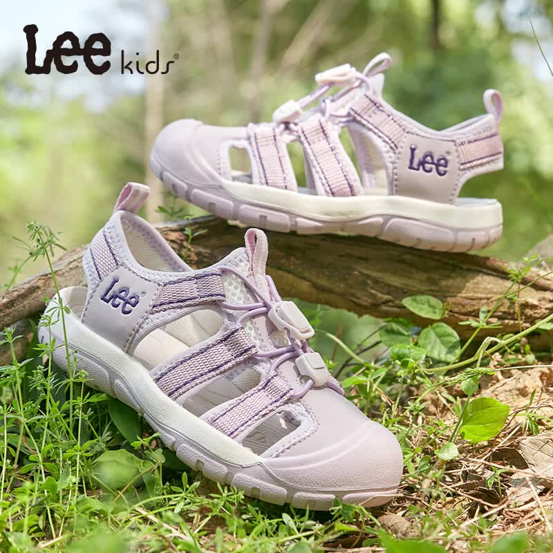 Lee童鞋夏季新款儿童运动凉鞋女童包头沙滩鞋男大童 X0215 紫色 31 【建议脚长189-194mm】