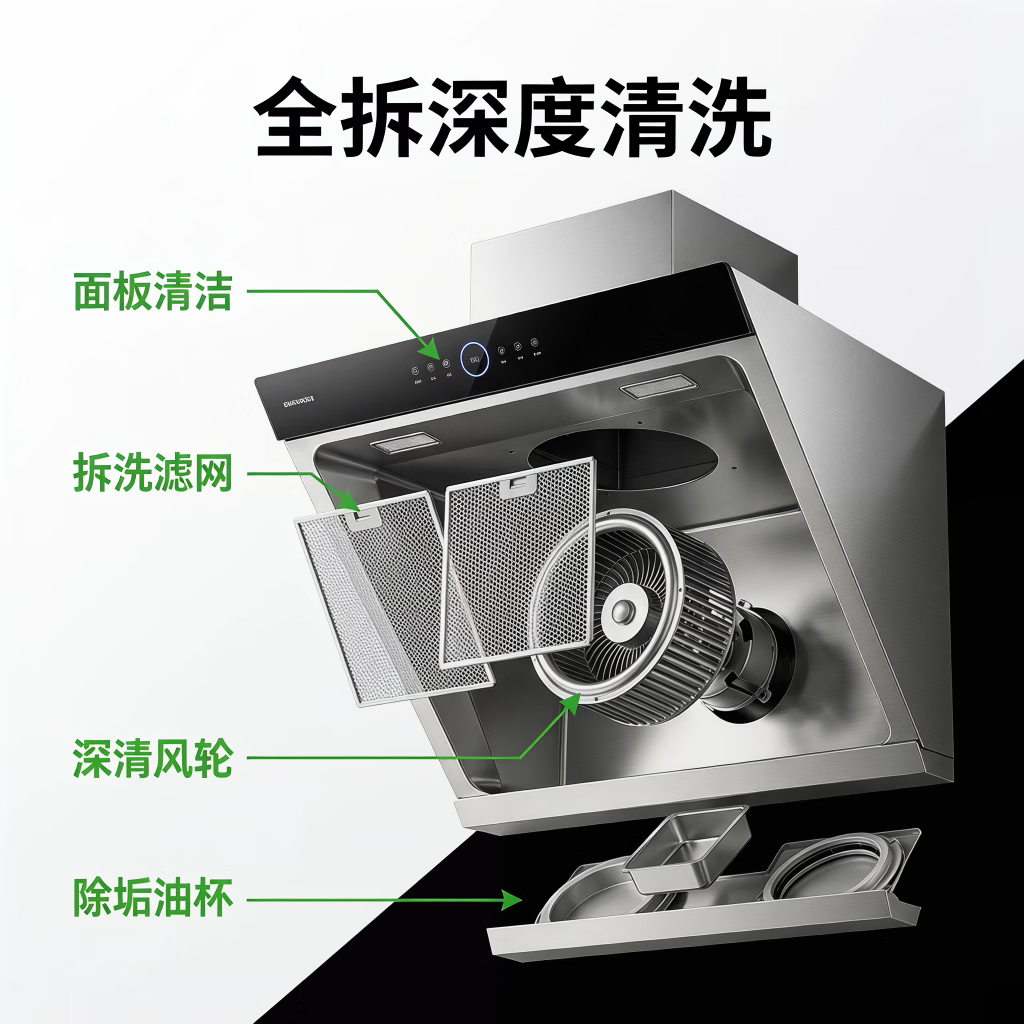 油烟机清洗 油烟机深度清洗 抽油烟机清洗 专业清洗油烟机 专业油烟机清洗 油烟机风轮清洗 油烟机滤网清洗 油烟机拆洗+冰箱清洗