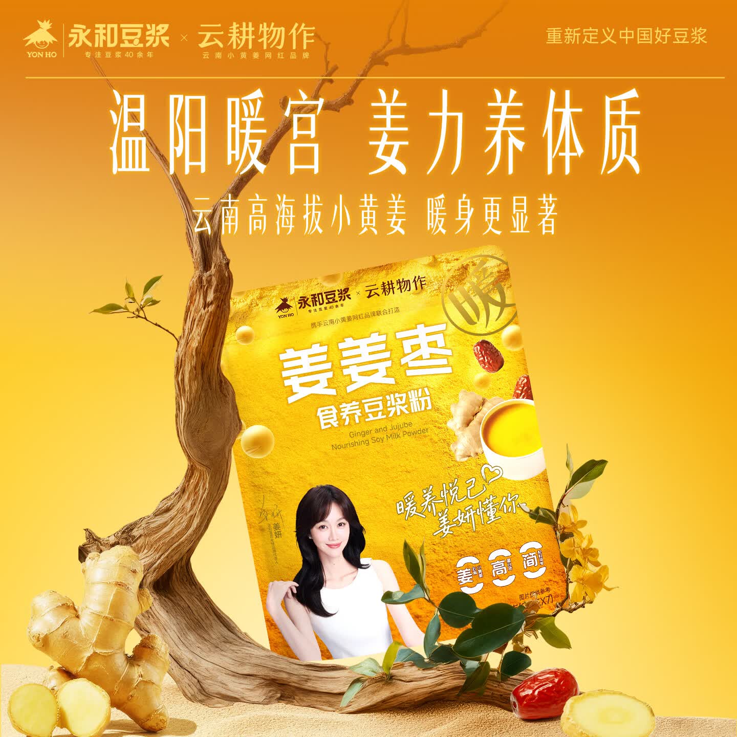 永和豆浆【姜妍代言】姜姜枣食养豆浆粉 140g 小黄姜红枣暖养早餐代餐冲饮
